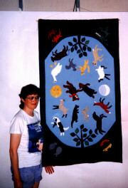 Bonnie Beverstock and her quilt