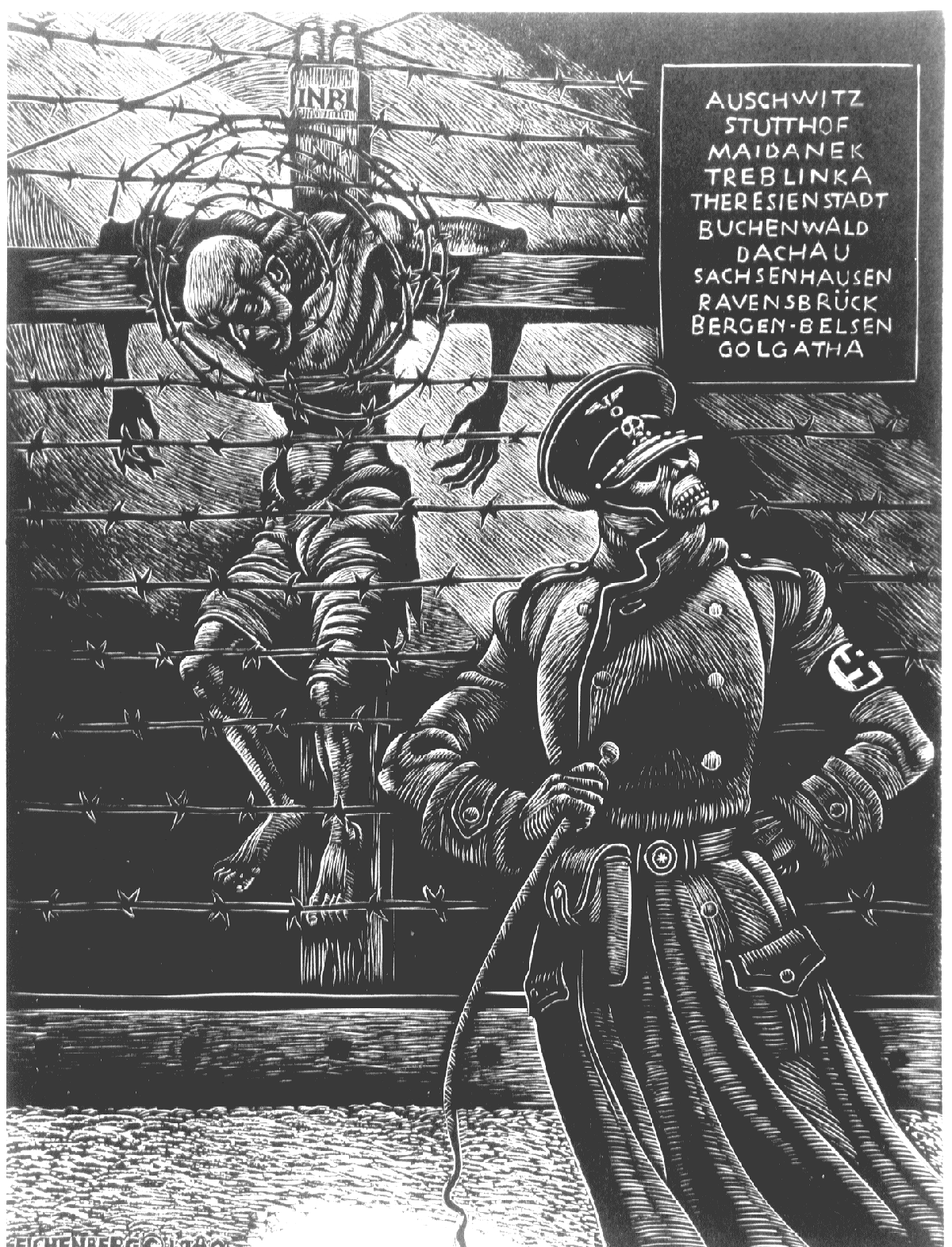Fritz Eichenberg, "Crucifixion," from
DANCE
OF DEATH
