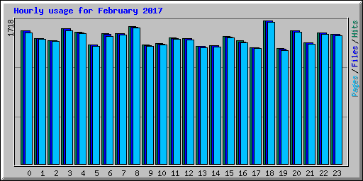 Hourly usage for February 2017