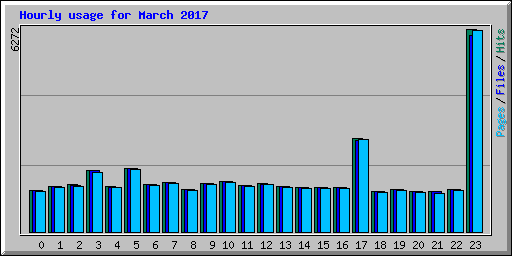 Hourly usage for March 2017