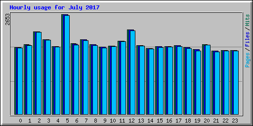 Hourly usage for July 2017
