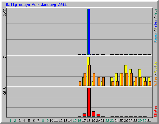 Daily usage for January 2011