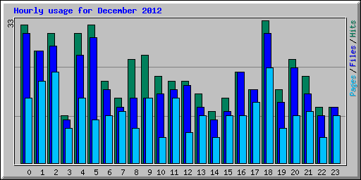 Hourly usage for December 2012