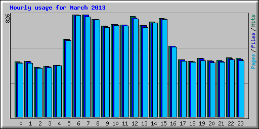 Hourly usage for March 2013
