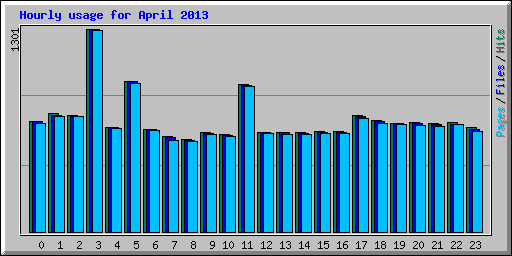 Hourly usage for April 2013