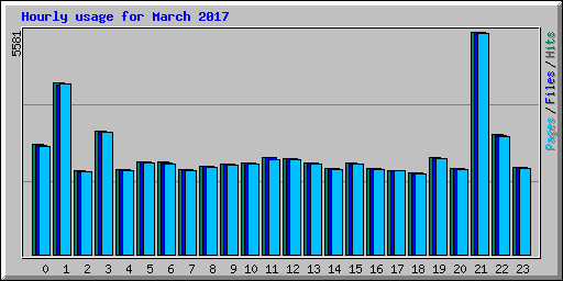 Hourly usage for March 2017