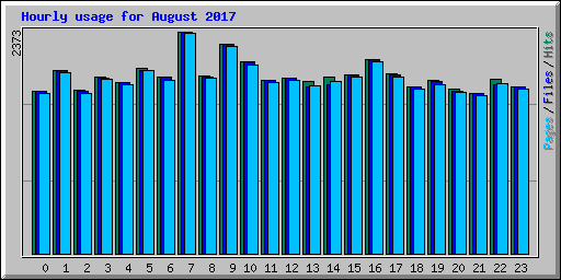 Hourly usage for August 2017