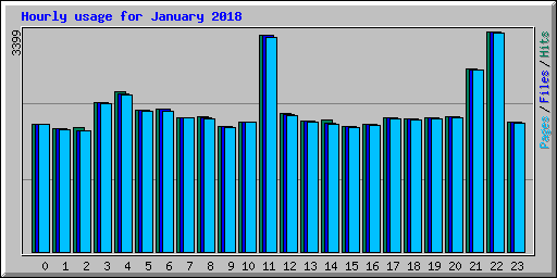 Hourly usage for January 2018