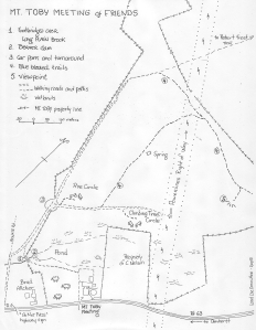 tiny map of Mount Toby trails